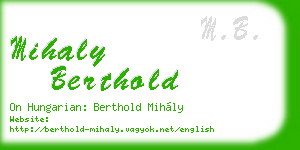 mihaly berthold business card