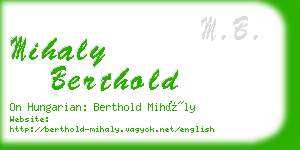 mihaly berthold business card